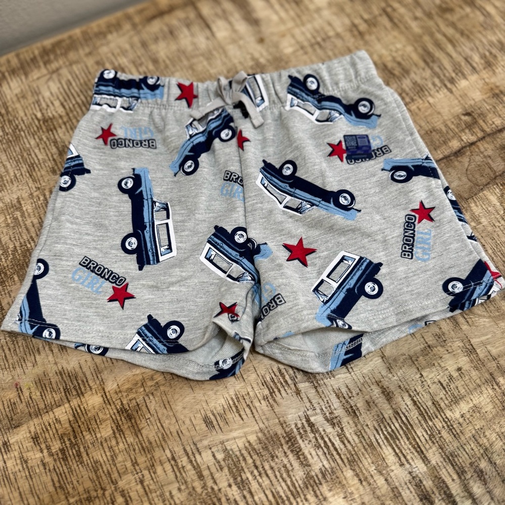 Ford Gray Shorts with Blue Bronco Design